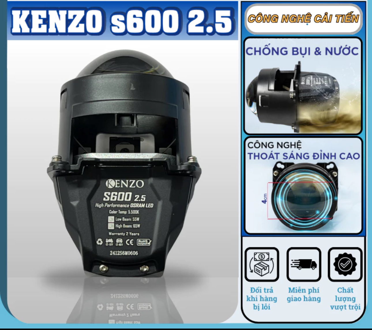 đèn bi cầu kenzo s600 2.5