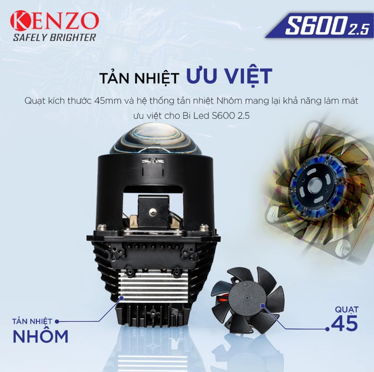 đèn bi cầu kenzo s600 2.5