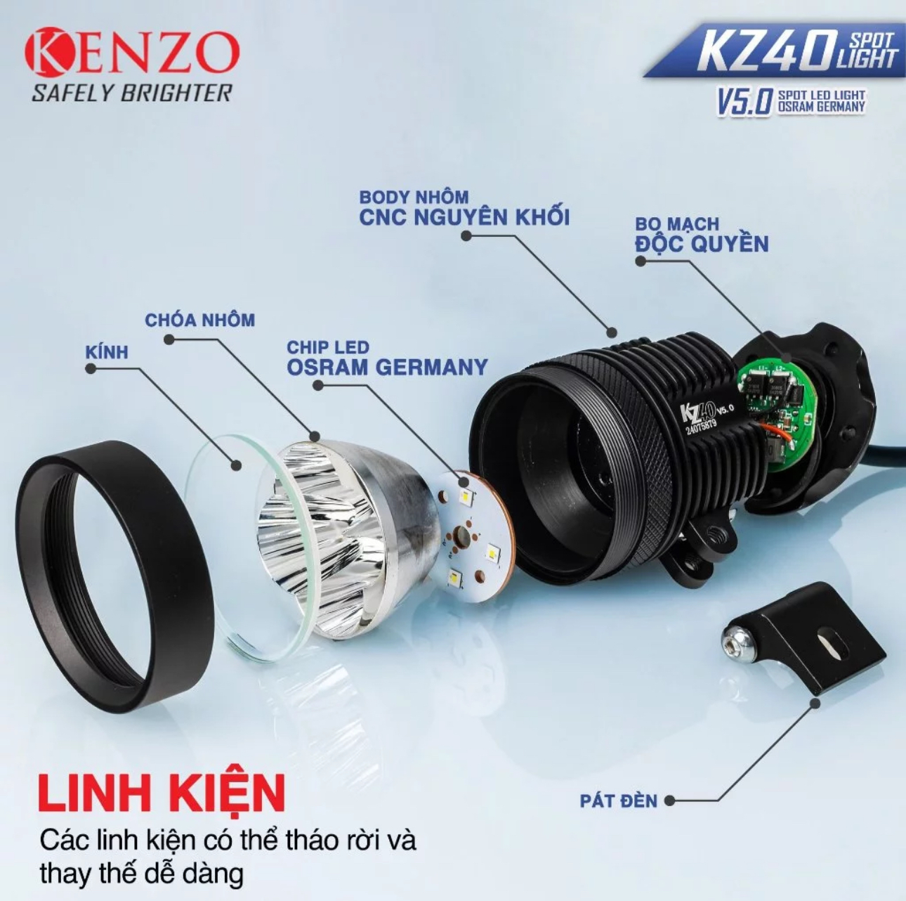 Đèn Trợ Sáng Kenzo KZ40 V5
