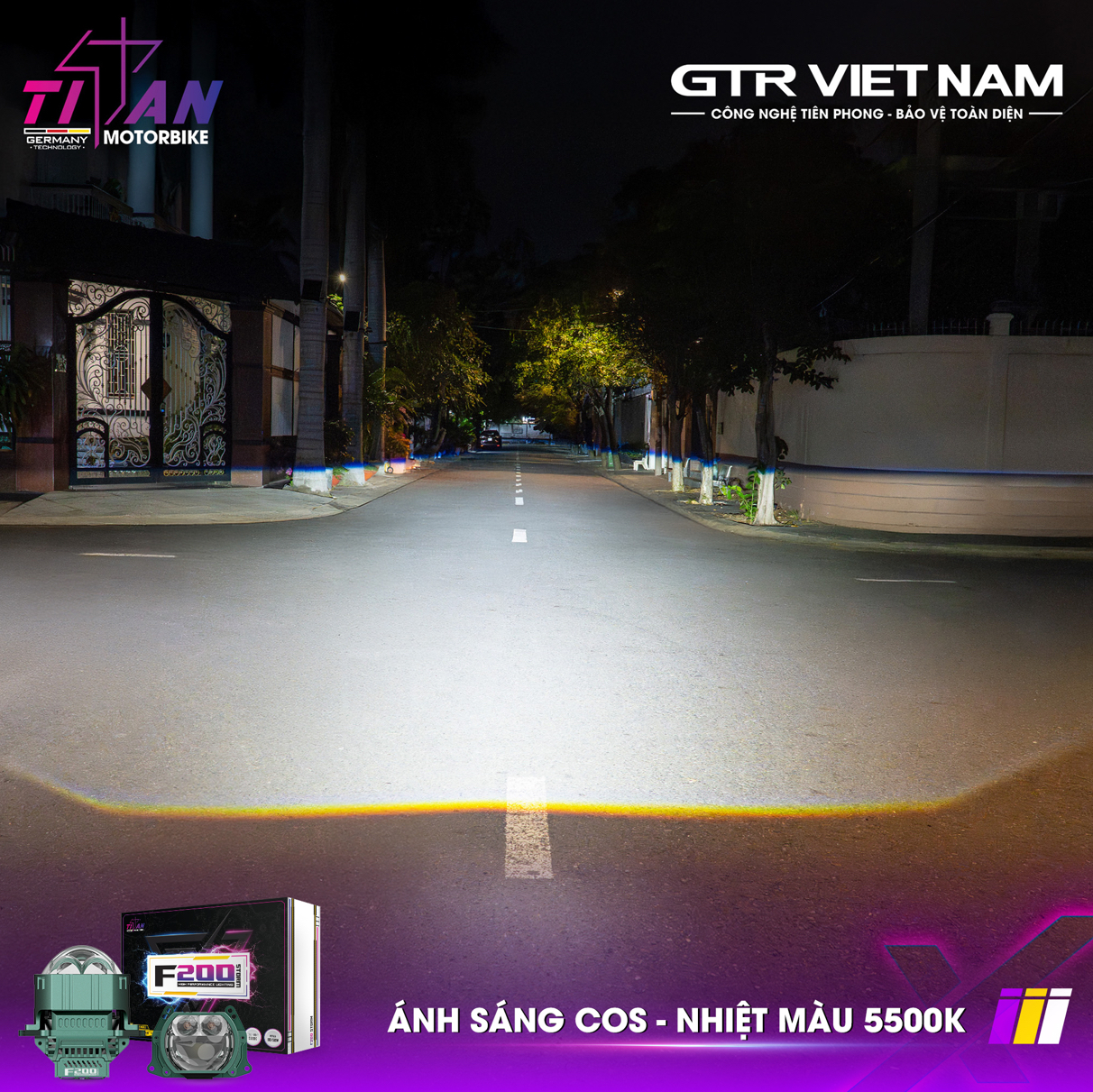 Đèn Bi Cầu Vario 125 - 150 ( Titan Moto F200 Storm )