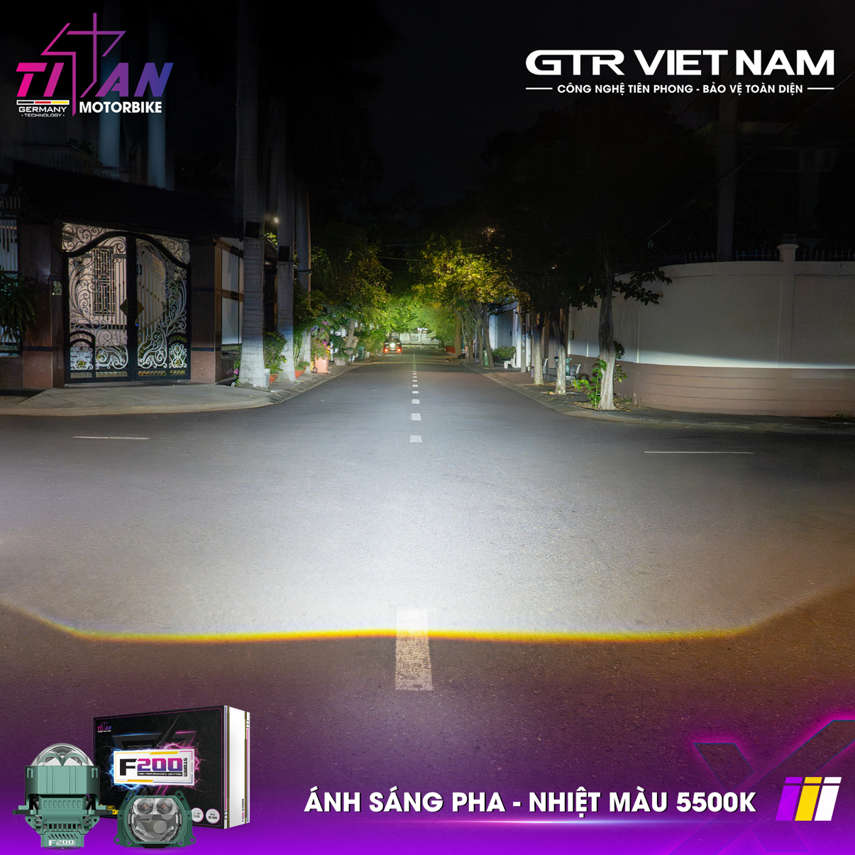 Đèn Bi Cầu Vario 125 - 150 ( Titan Moto F200 Storm )